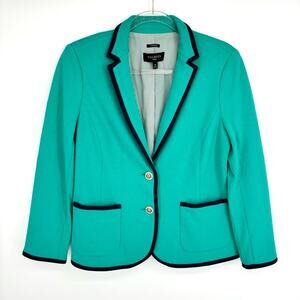 Talbots Aberdeen Blazer Size 12 Petite Teal Navy Nautical School Boy
